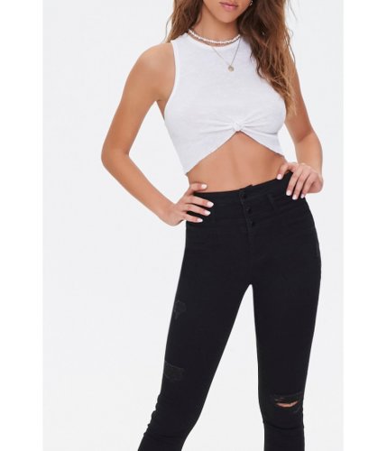 Imbracaminte femei forever21 distressed high-rise jeans black