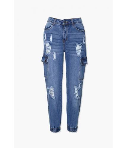 Imbracaminte femei forever21 distressed jogger jeans blue