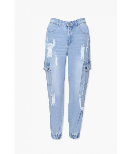 Imbracaminte femei forever21 distressed jogger jeans light blue