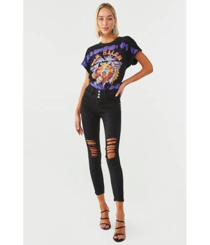 Imbracaminte femei forever21 distressed skinny jeans black