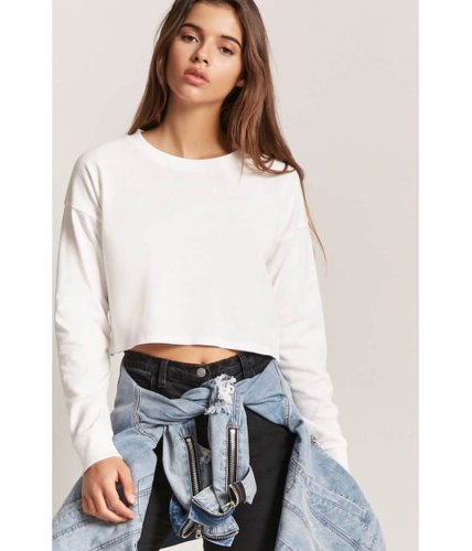 Imbracaminte femei forever21 dropped sleeve top white