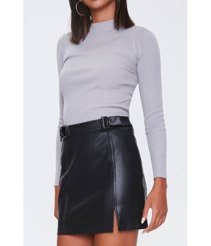 Imbracaminte femei forever21 faux leather belted mini skirt black