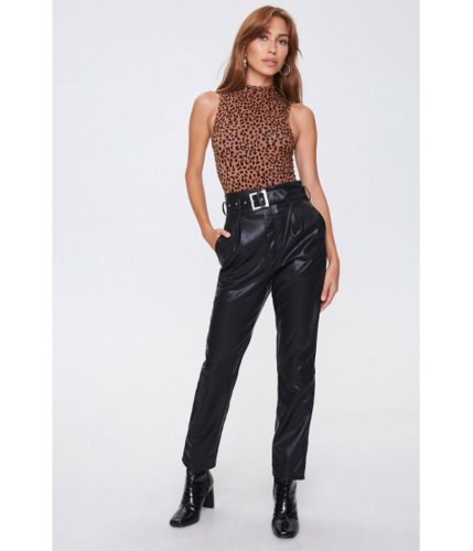 Imbracaminte femei forever21 faux leather straight-leg pants black