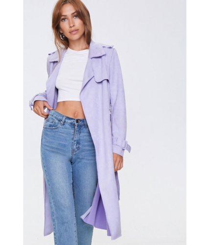 Imbracaminte femei forever21 faux suede storm flap duster jacket lavender
