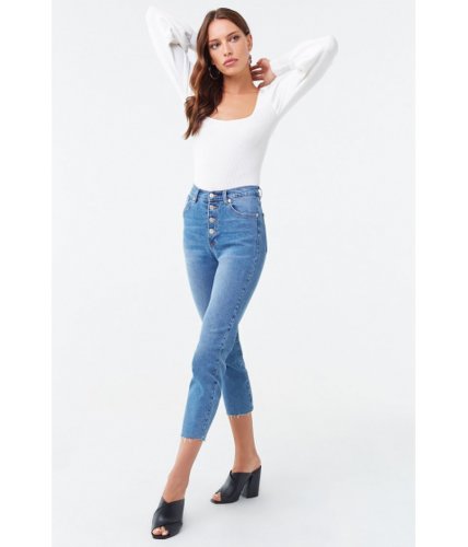 Imbracaminte femei forever21 frayed capri skinny jeans medium denim