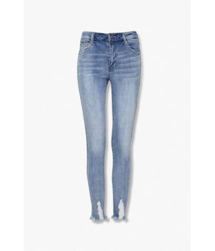 Imbracaminte femei forever21 frayed skinny jeans light denim