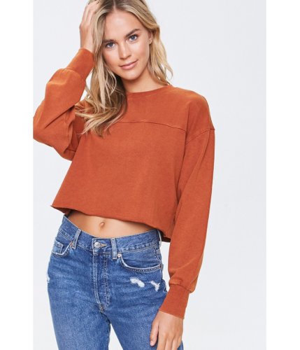 Imbracaminte femei forever21 french terry crew top rust