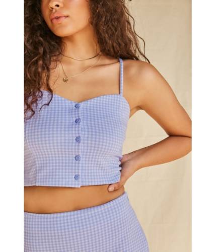 Imbracaminte femei forever21 gingham cropped cami periwinklewhite
