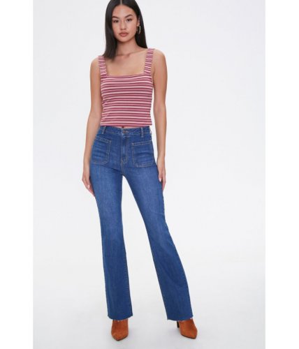 Imbracaminte femei forever21 high-rise flare jeans medium denim