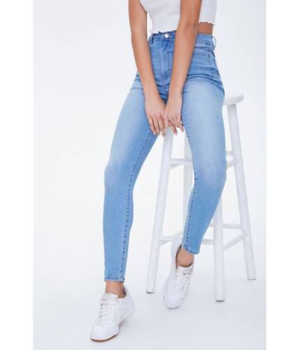 Imbracaminte femei forever21 high-waisted skinny jeans light denim