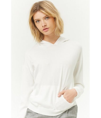 Imbracaminte femei forever21 hoodie pocket sweater cream