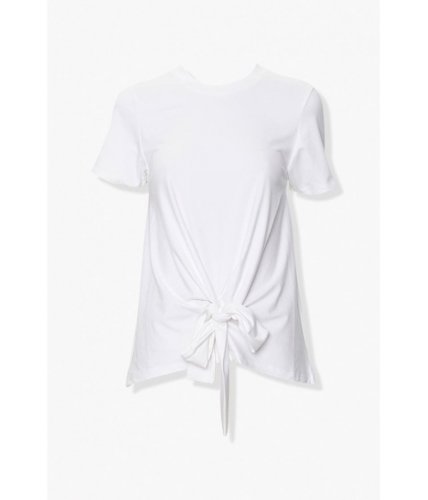 Imbracaminte femei forever21 knotted self-tie tee white