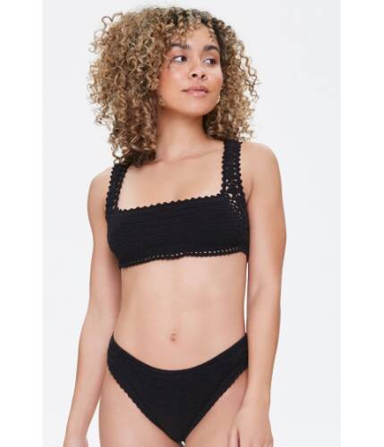 Imbracaminte femei forever21 low-rise crochet bikini bottoms black