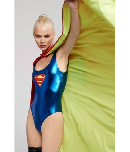 Imbracaminte femei forever21 metallic superman graphic bodysuit bluemulti