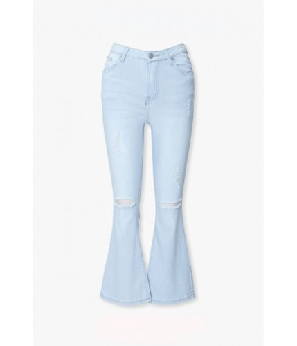 Imbracaminte femei forever21 mid-rise flare jeans light blue