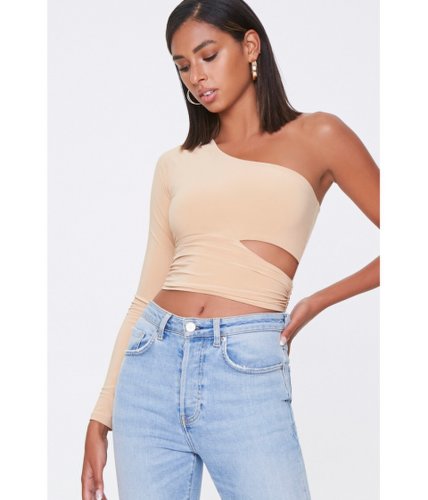 Imbracaminte femei forever21 one-shoulder cutout top taupe