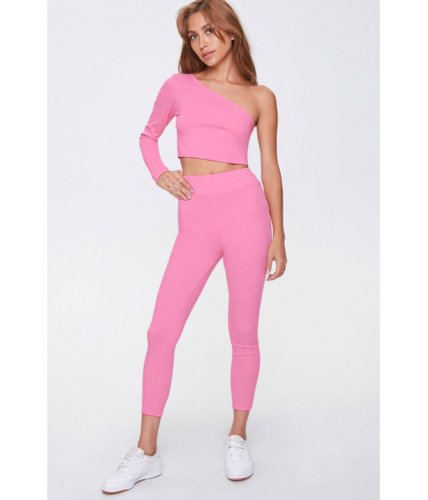 Imbracaminte femei forever21 one-shoulder top leggings set light pink
