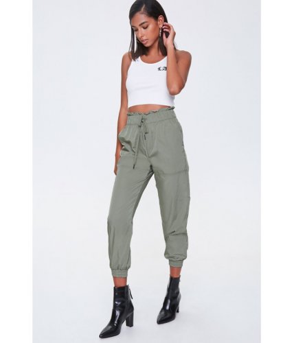 Imbracaminte femei forever21 paperbag ankle joggers sage