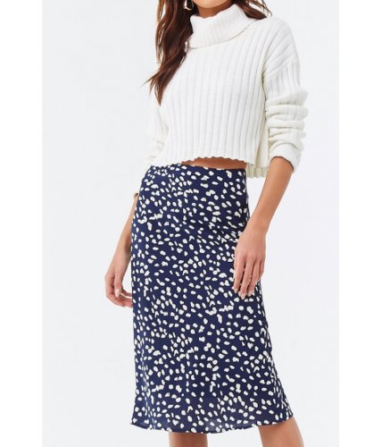 Imbracaminte femei forever21 polka dot knee-length skirt navywhite