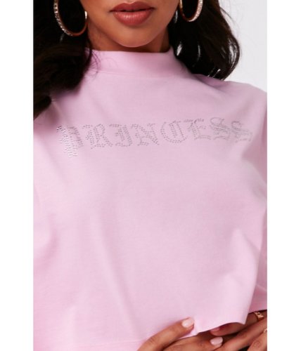 Imbracaminte femei forever21 princess graphic cropped tee pinksilver