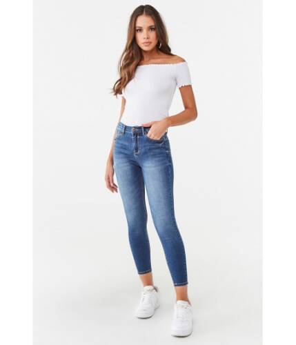Imbracaminte femei forever21 push-up high-waisted skinny jeans medium denim