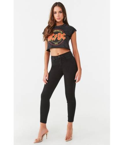 Imbracaminte femei forever21 push-up skinny high-rise ankle jeans black