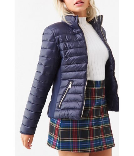 Imbracaminte femei forever21 quilted puffer jacket navy