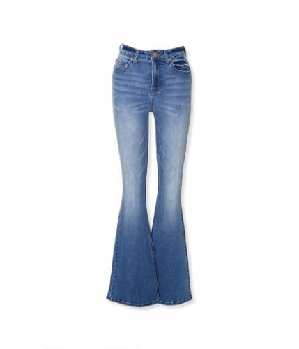 Imbracaminte femei forever21 recycled whiskered flare-leg jeans denim