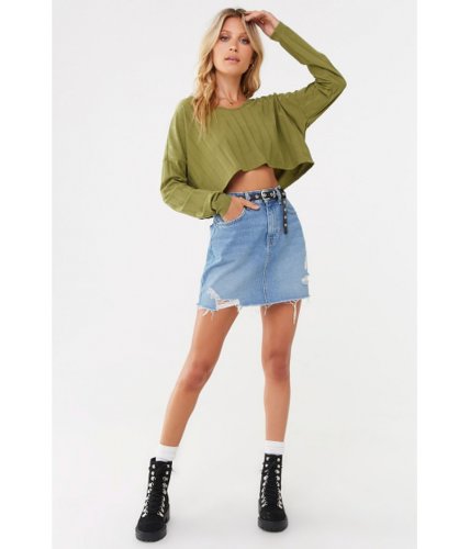 Imbracaminte femei forever21 ribbed crop top olive