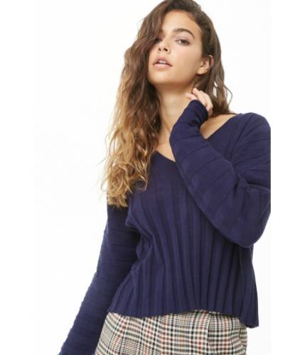 Imbracaminte femei forever21 ribbed knit sweater navy