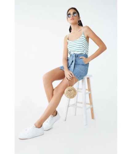 Imbracaminte femei forever21 ribbed striped cami creamgreen