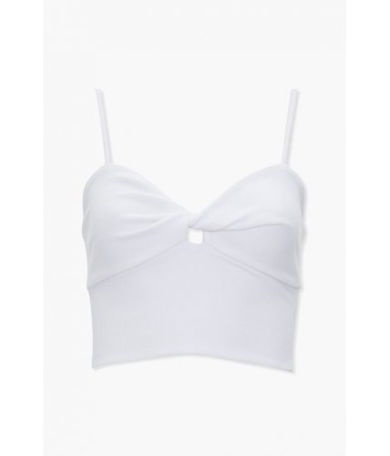 Imbracaminte femei forever21 ribbed twist-front cami white