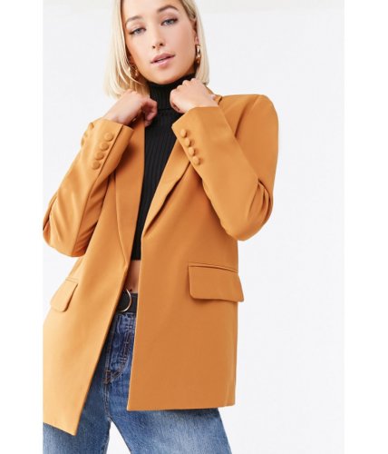 Imbracaminte femei forever21 ruched open-front blazer camel