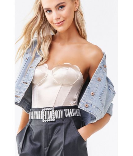Imbracaminte femei forever21 satin bustier tube top champagne