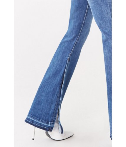Imbracaminte femei forever21 split-hem flare jeans medium denim