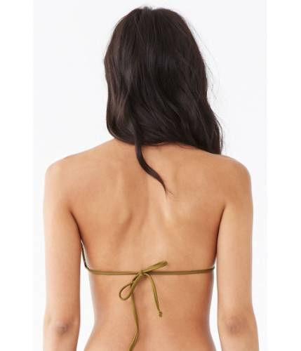 Imbracaminte femei forever21 strappy halter triangle bikini top olive