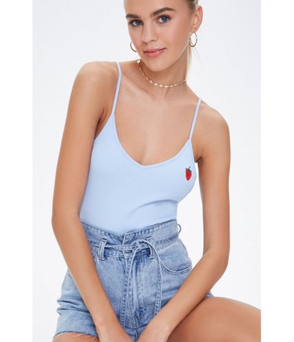 Imbracaminte femei forever21 strawberry graphic bodysuit baby bluered