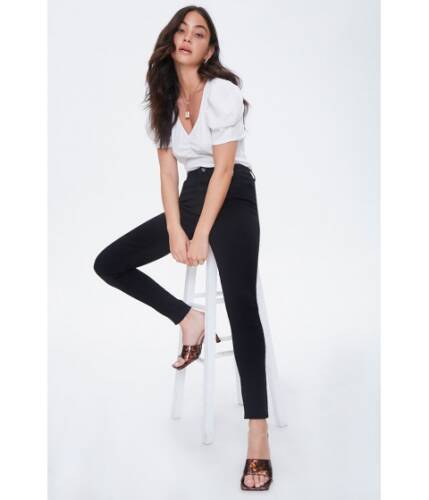 Imbracaminte femei forever21 stretch high-rise skinny jeans black