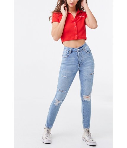 Imbracaminte femei forever21 the westwood distressed mom jeans denim