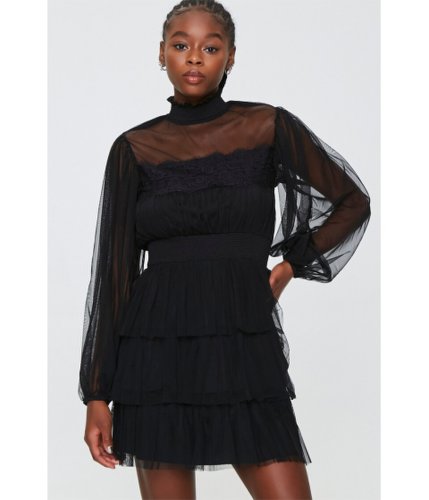 Imbracaminte femei forever21 tiered mesh mini dress black