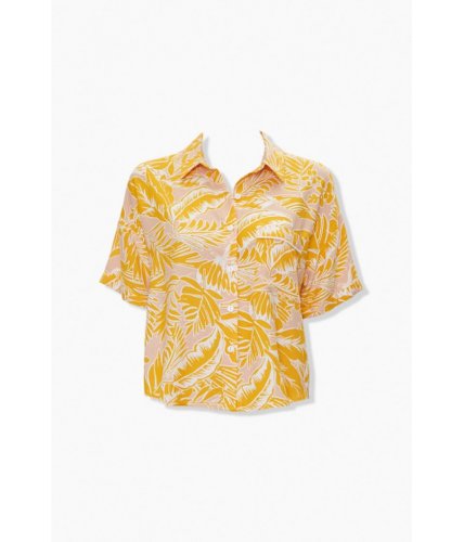 Imbracaminte femei forever21 tropical print pocket shirt yellowmulti