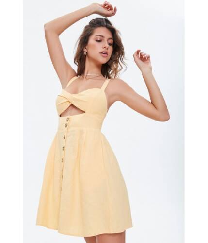 Imbracaminte femei forever21 twisted cutout mini dress yellow