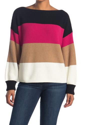 Imbracaminte femei french connection millie mozart stripe knit sweater prosecco p