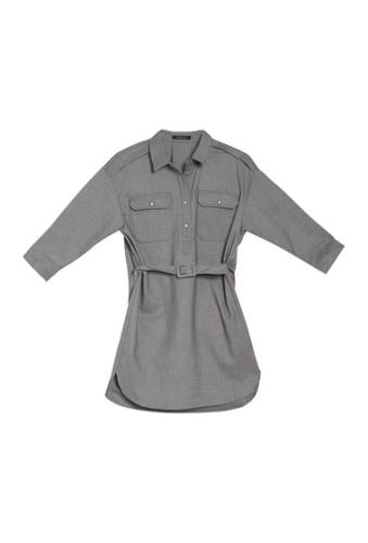 Imbracaminte femei frnch belted shirt dress grey