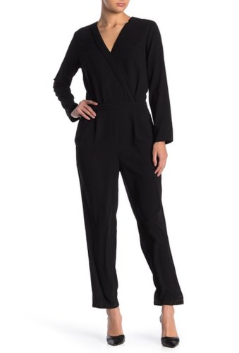Imbracaminte femei frnch pleated long sleeve jumpsuit black