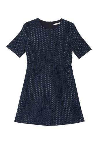 Imbracaminte femei frnch polka dot fit flare mini dress blue