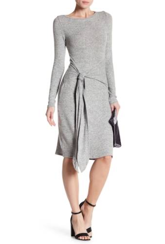 Imbracaminte femei go couture long sleeve front tie dress heather grey