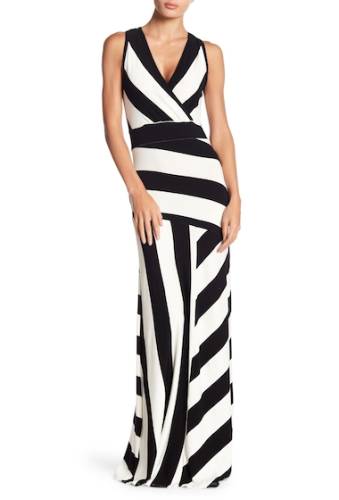 Imbracaminte femei go couture sleeveless maxi stripe dress black white colorblock