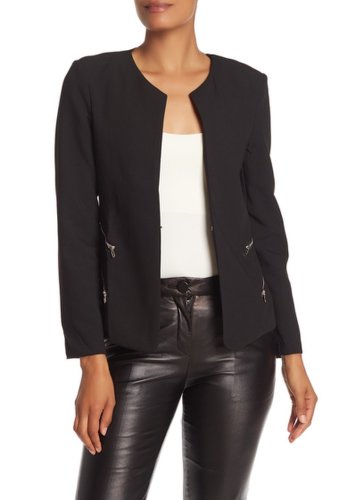 Imbracaminte femei gracia split neck zip pocket jacket black