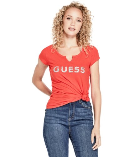 Imbracaminte femei guess holly crush embellished logo tee red